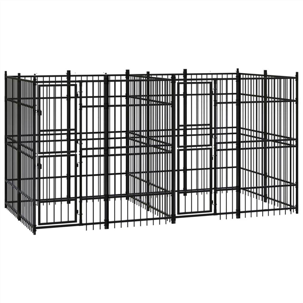 

Outdoor Dog Kennel Steel 7.37 m²