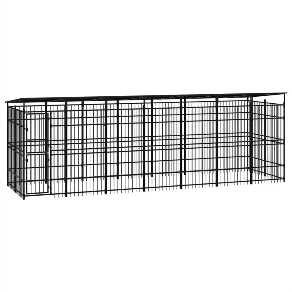 

Outdoor Dog Kennel with Roof Steel 12.9 m²