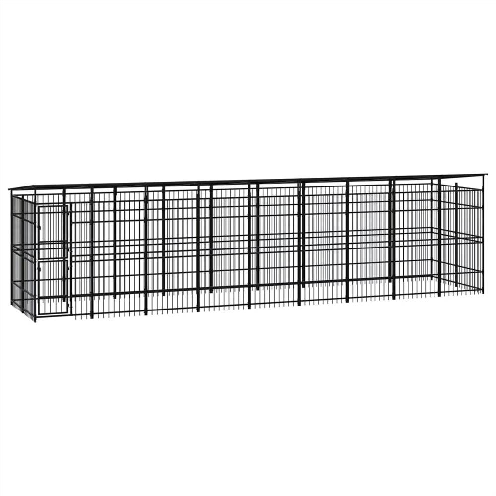

Outdoor Dog Kennel with Roof Steel 16.59 m²