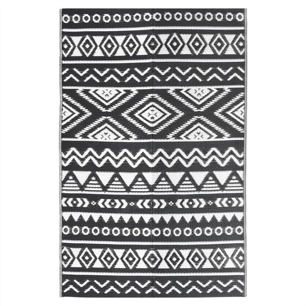 Outdoor Rug Black 190x290 cm PP