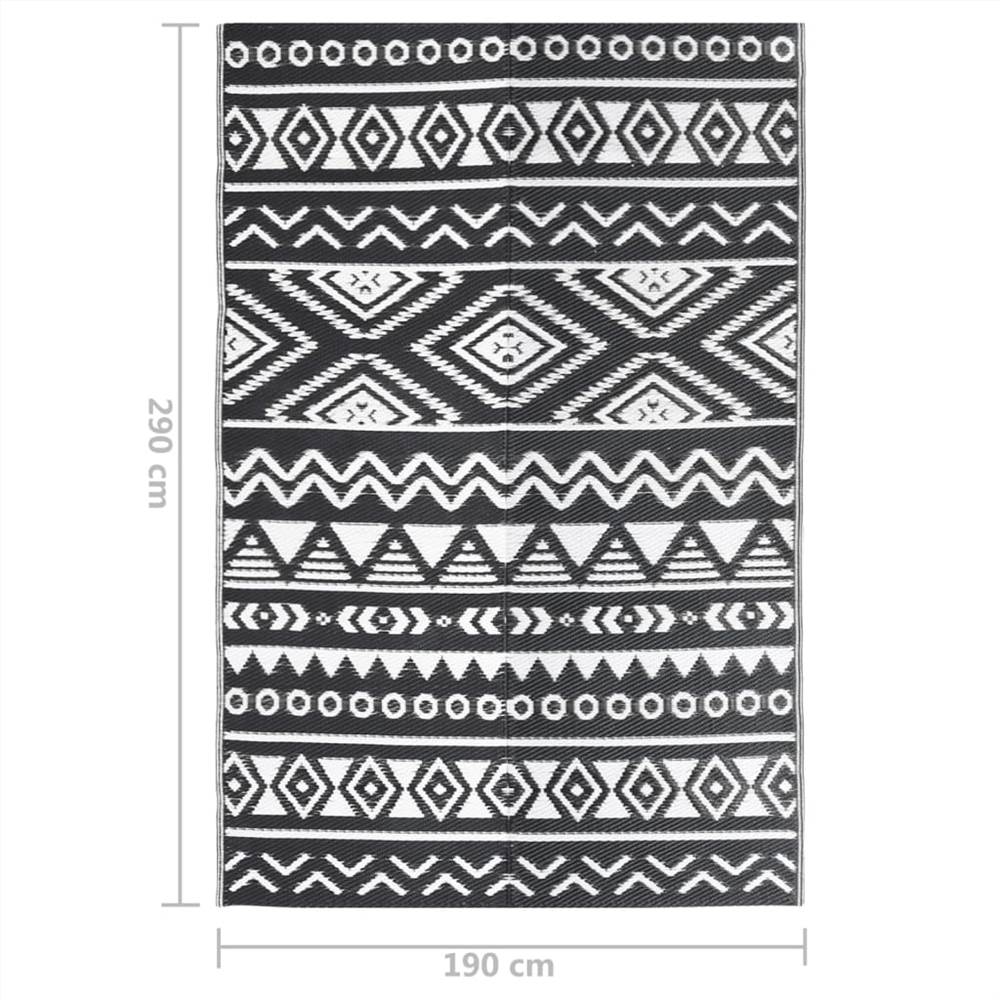 Outdoor Rug Black 190x290 cm PP