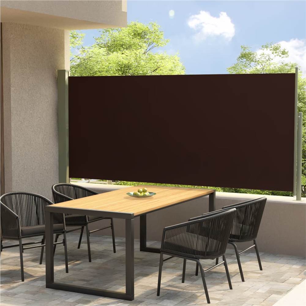 Patio Retractable Side Awning 117x300 cm Brown