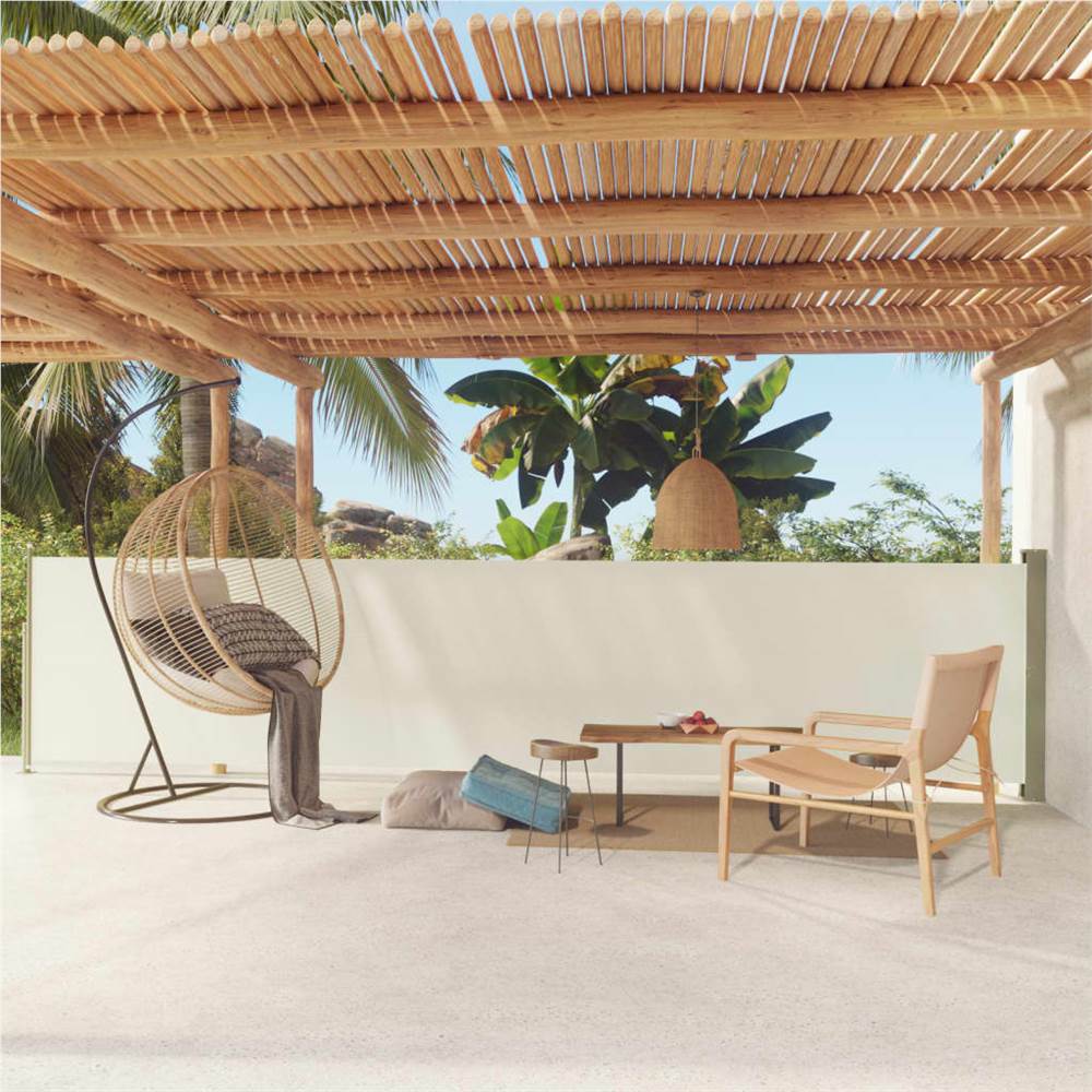 Patio Retractable Side Awning 117x600 cm Cream