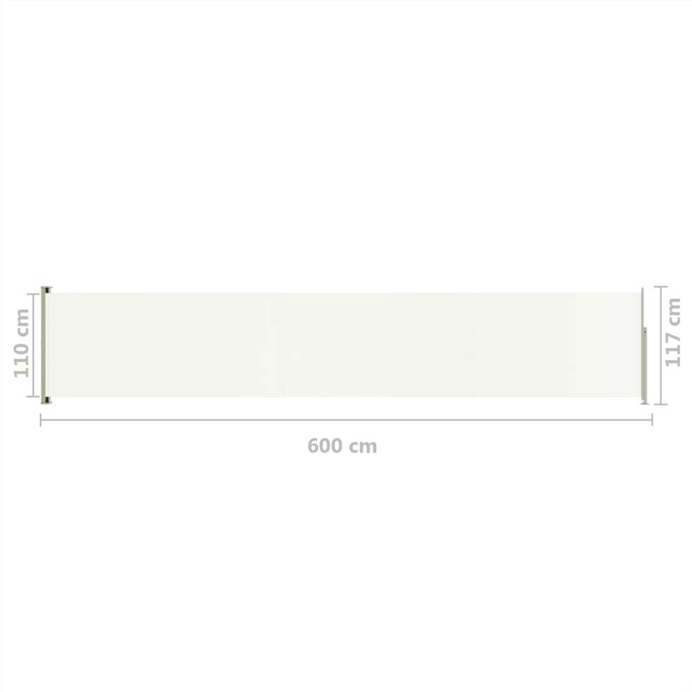 Patio Retractable Side Awning 117x600 cm Cream