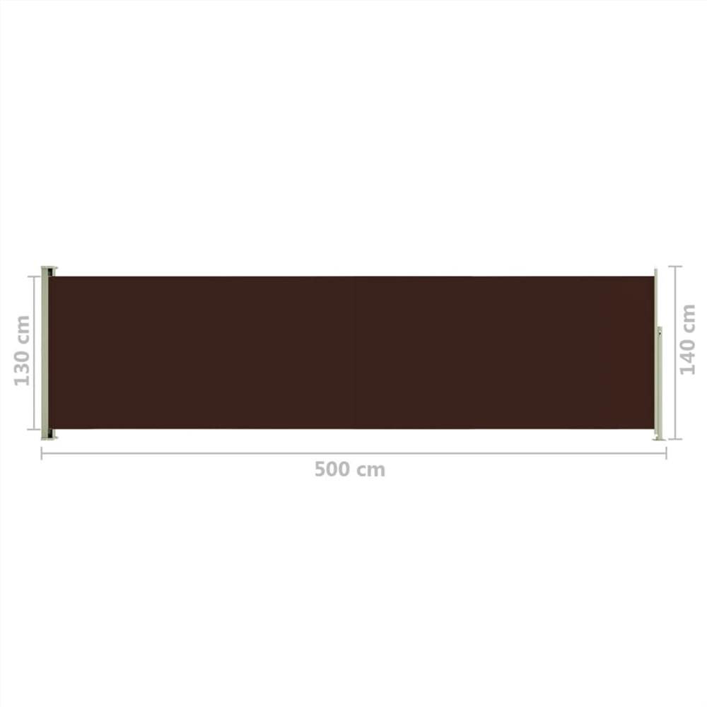 Patio Retractable Side Awning 140x500 cm Brown