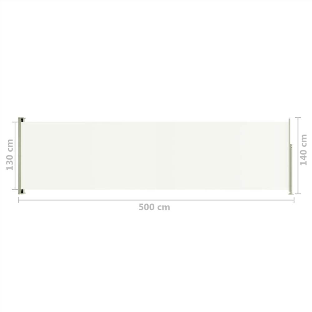 Patio Retractable Side Awning 140x500 cm Cream