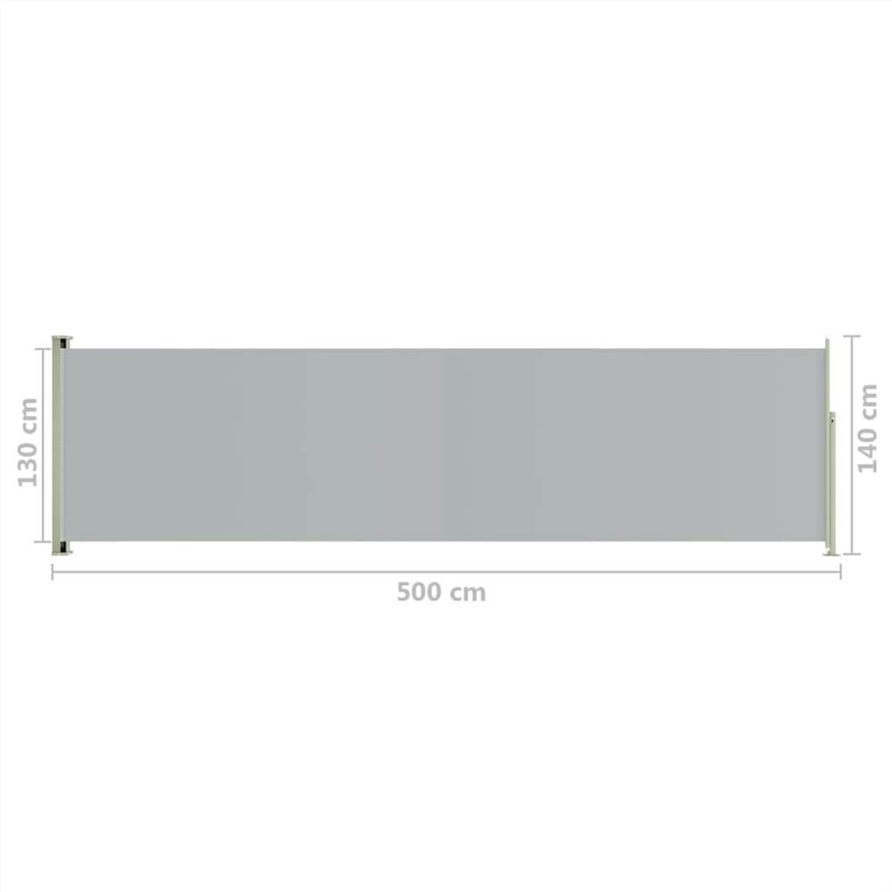 Patio Retractable Side Awning 140x500 cm Grey