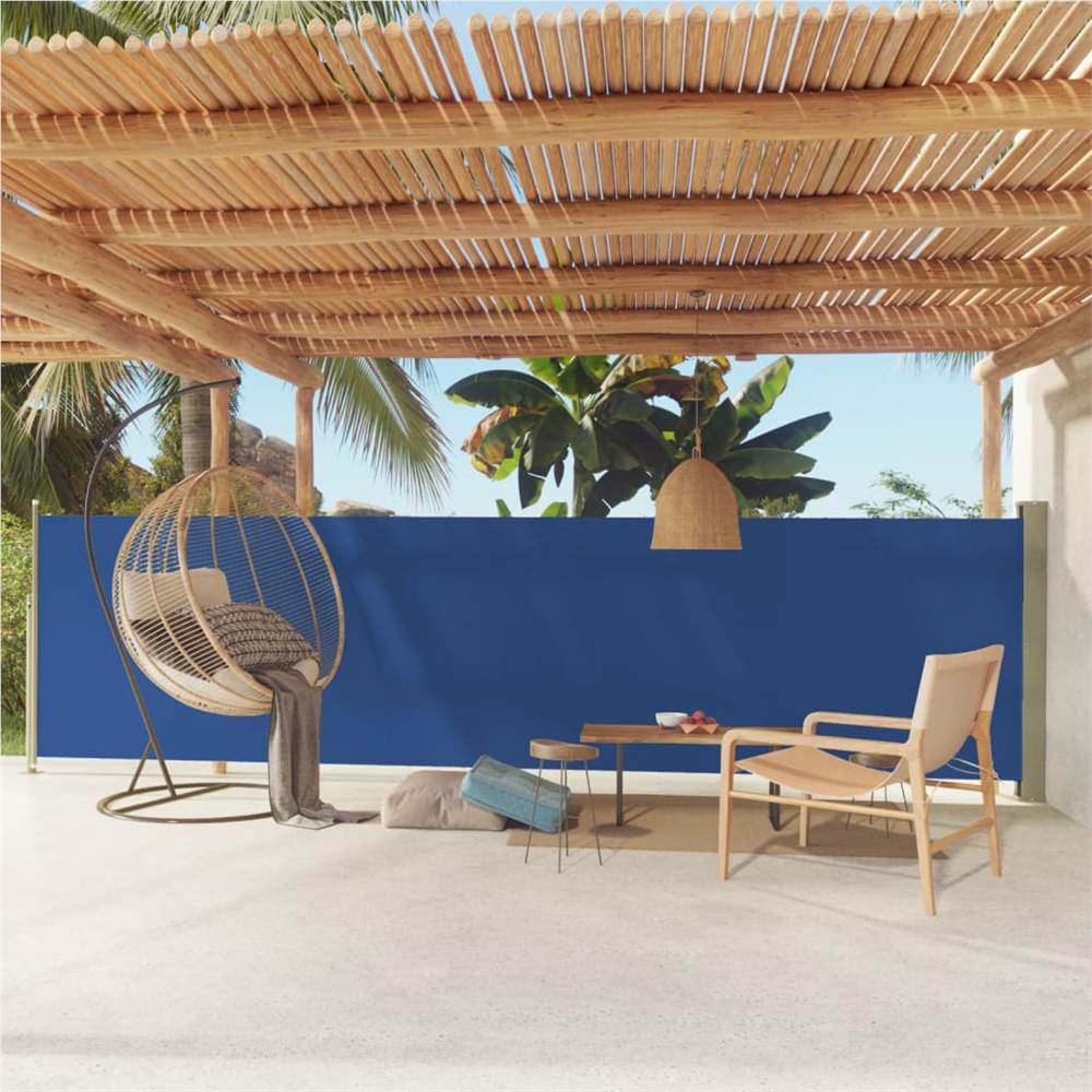 

Patio Retractable Side Awning 140x600 cm Blue