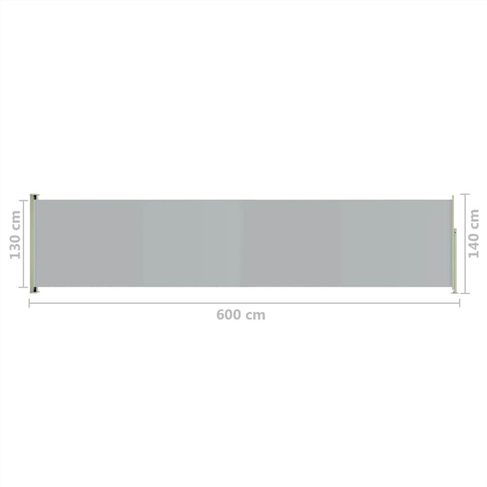 Patio Retractable Side Awning 140x600 cm Grey