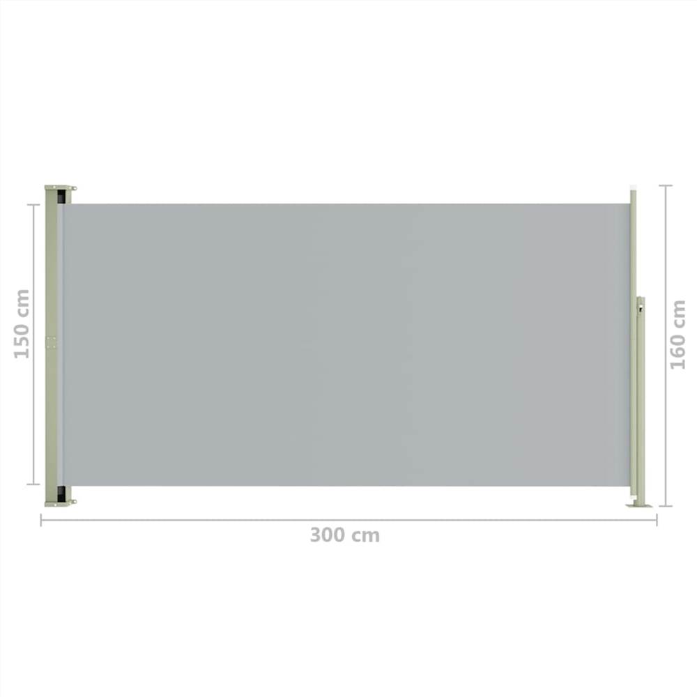 Patio Retractable Side Awning 160x300 cm Grey