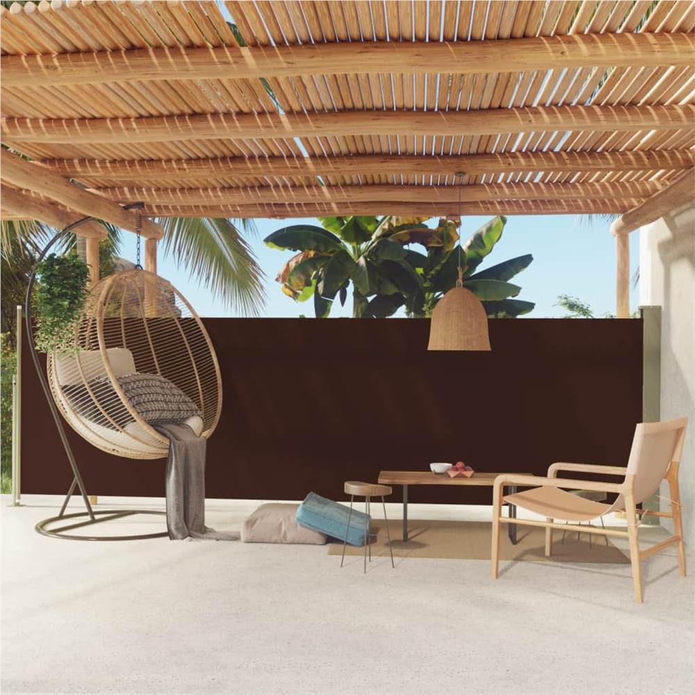 Patio Retractable Side Awning 160x500 cm Brown