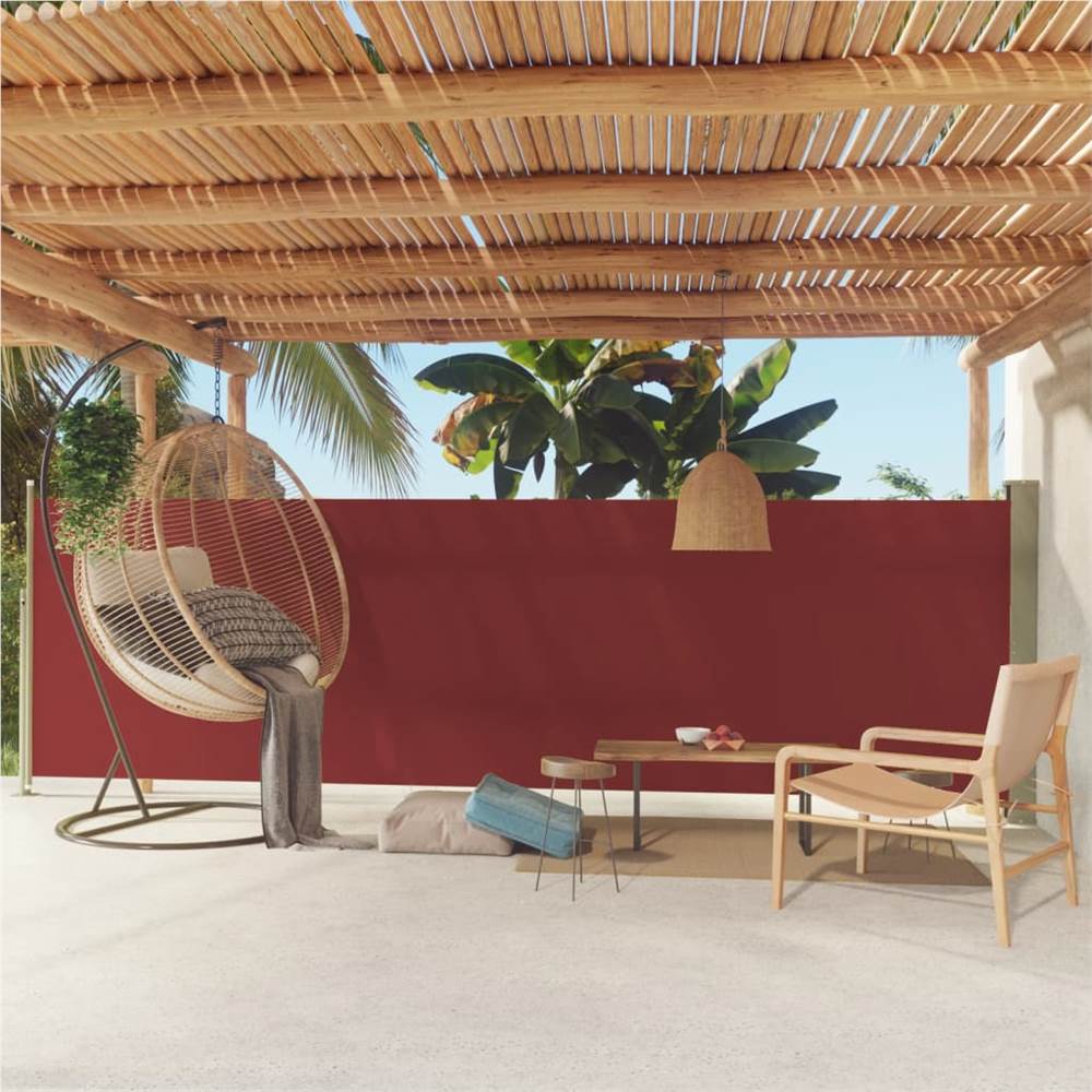 Patio Retractable Side Awning 160x500 cm Red