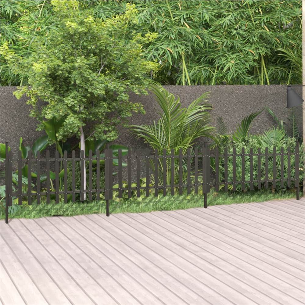 

Picket Fence with Posts 3 pcs WPC 614x80 cm