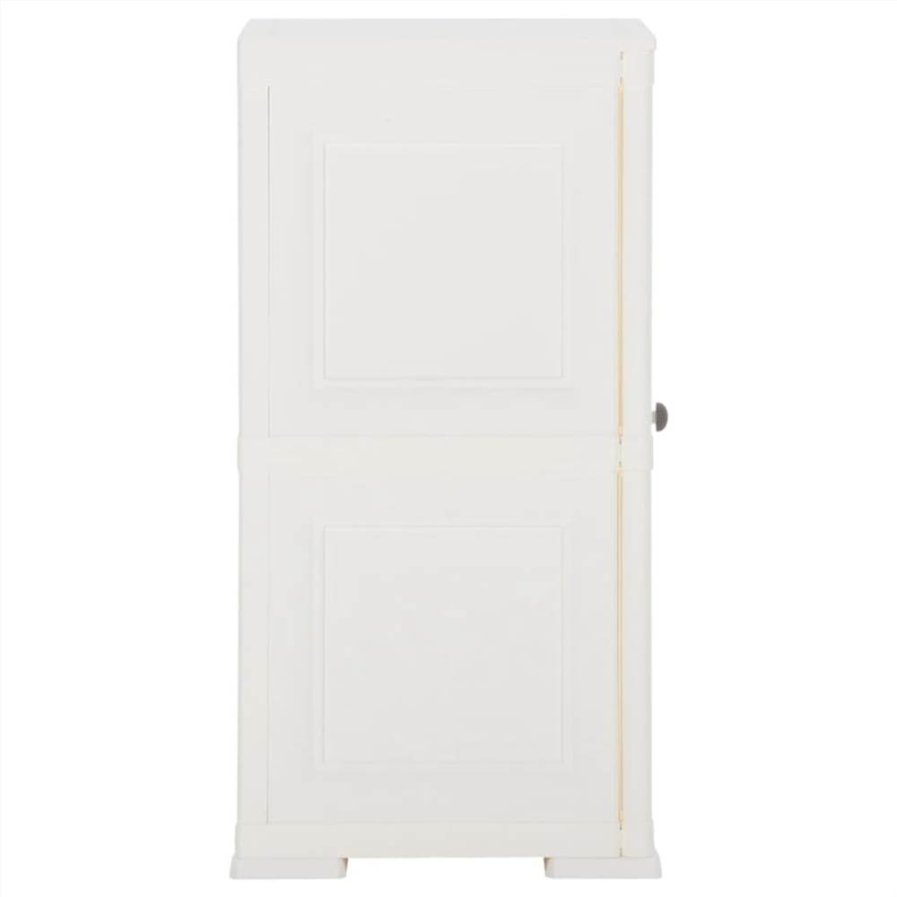 Plastic Cabinet 40x43x85.5 cm Wood Design White
