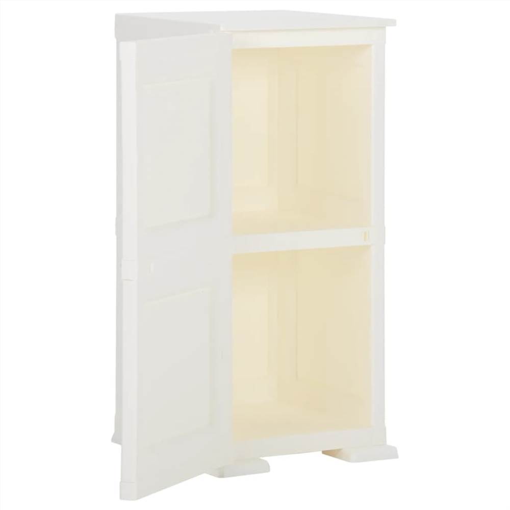 Plastic Cabinet 40x43x85.5 cm Wood Design White
