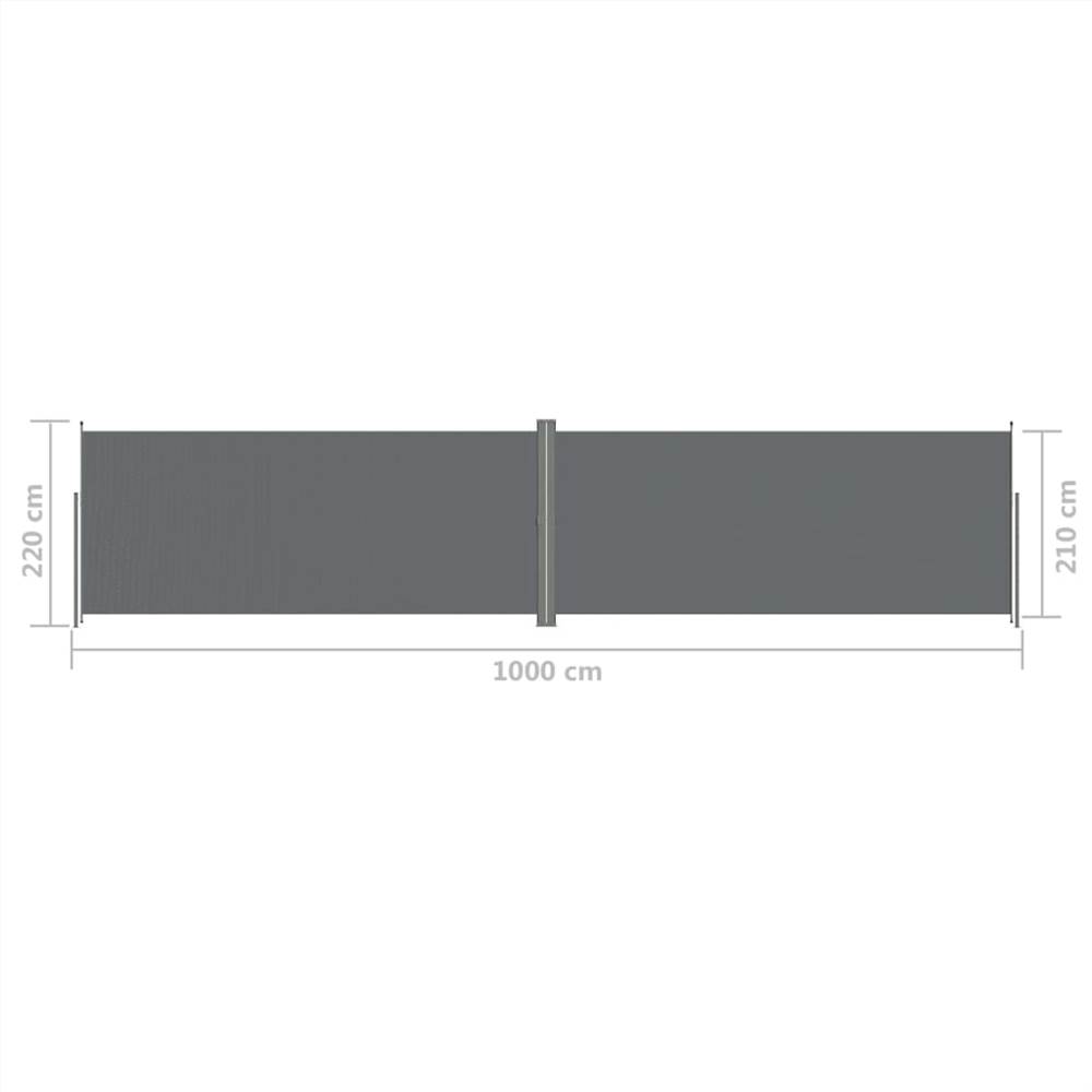 Retractable Side Awning Anthracite 220x1000 cm