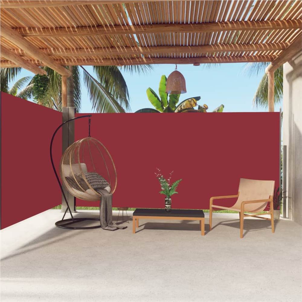 Retractable Side Awning Red 180x600 cm