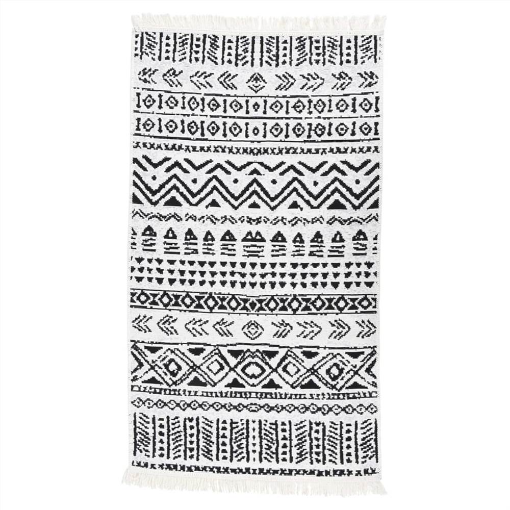 

Rug Black and White 120x180 cm Cotton