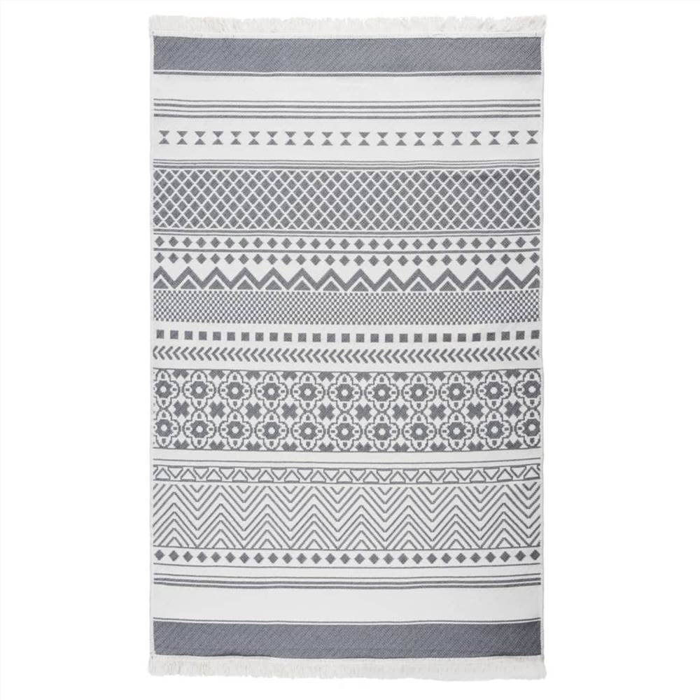 

Rug Grey and White 120x180 cm Cotton