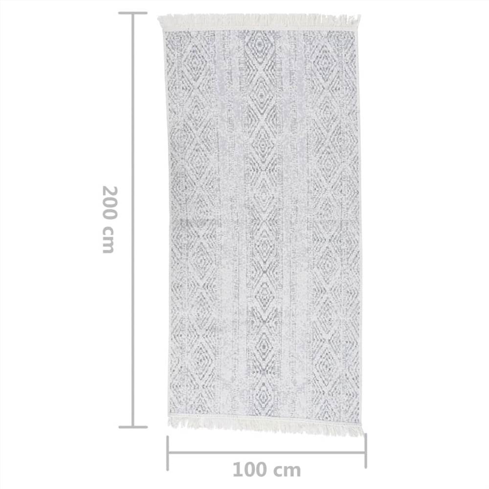 Rug Light Grey 100x200 cm Cotton