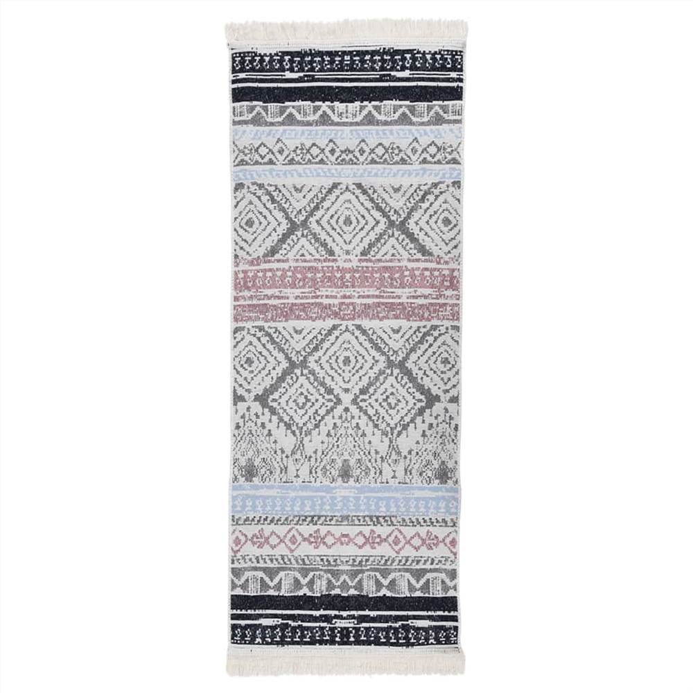 

Rug Pink and Aqua 100x300 cm Cotton