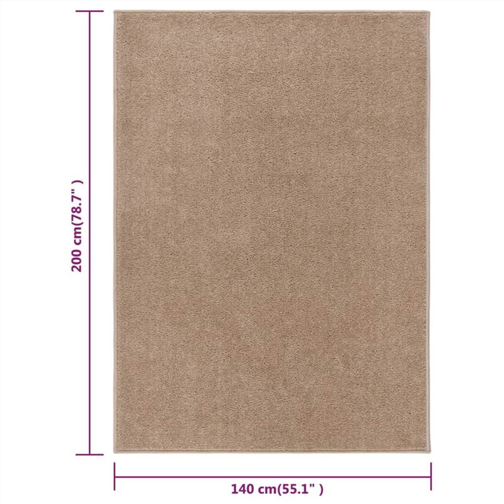 Rug Short Pile 140x200 cm Brown