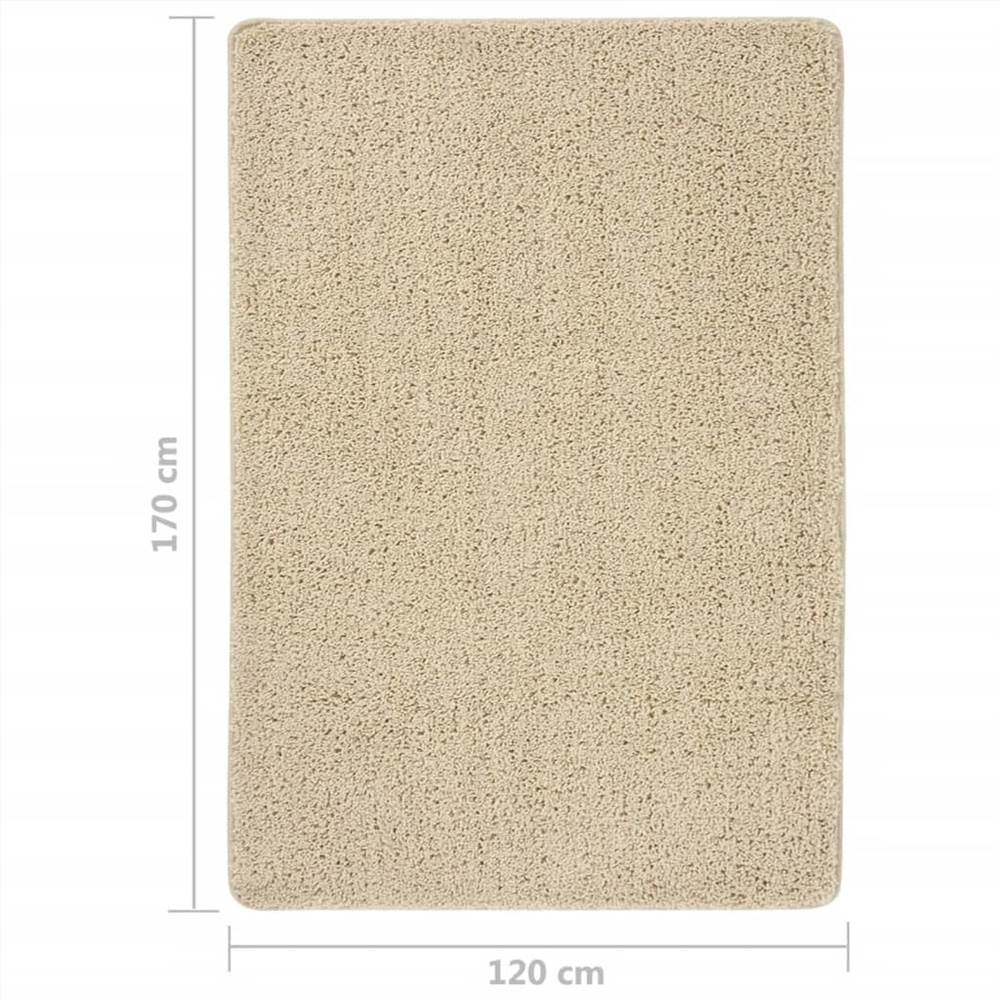 Shaggy Rug Cream 120x170 cm Anti Slip