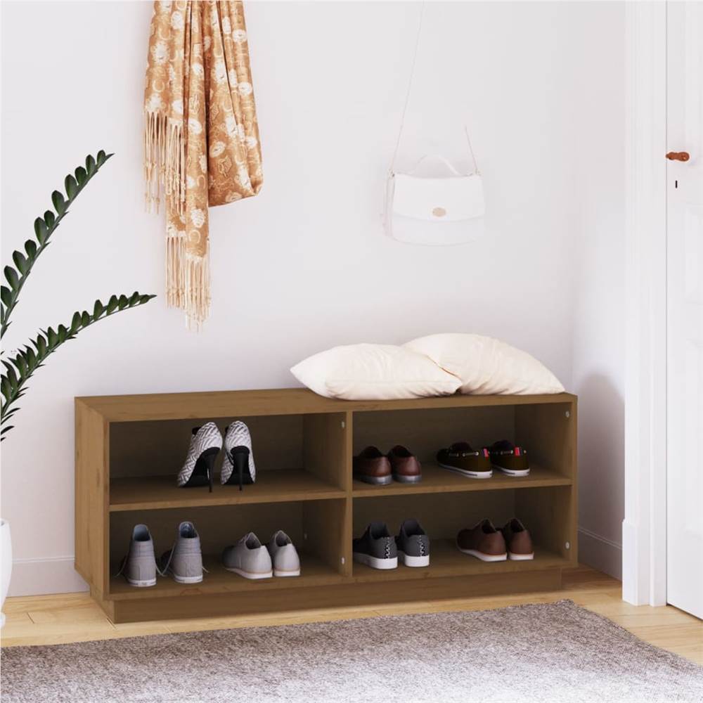 

Shoe Cabinet Honey Brown 110x34x45 cm Solid Wood Pine