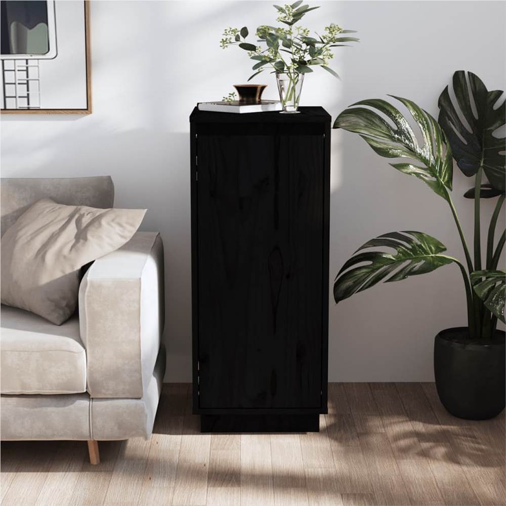 

Sideboard Black 31.5x34x75 cm Solid Wood Pine