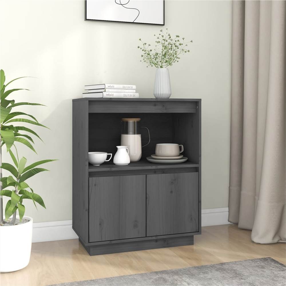 Sideboard Grey 60x34x75 cm Solid Wood Pine, Other  - buy with discount
