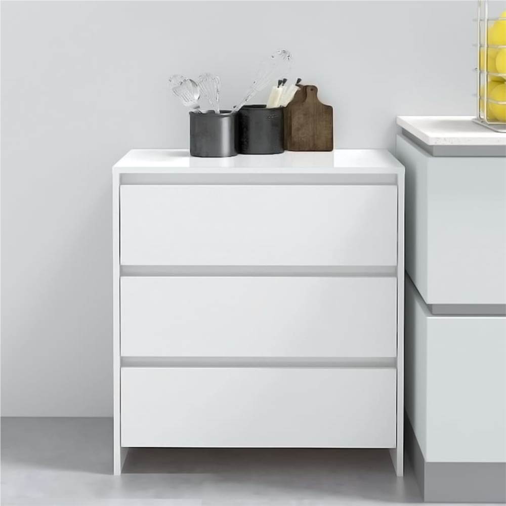 

Sideboard High Gloss White 70x41x75 cm Chipboard