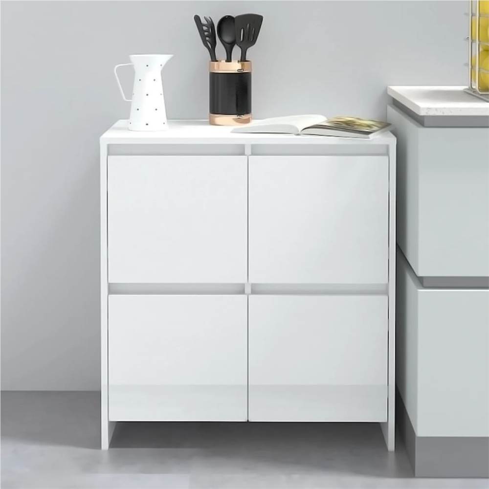 

Sideboard High Gloss White 70x41x75 cm Chipboard