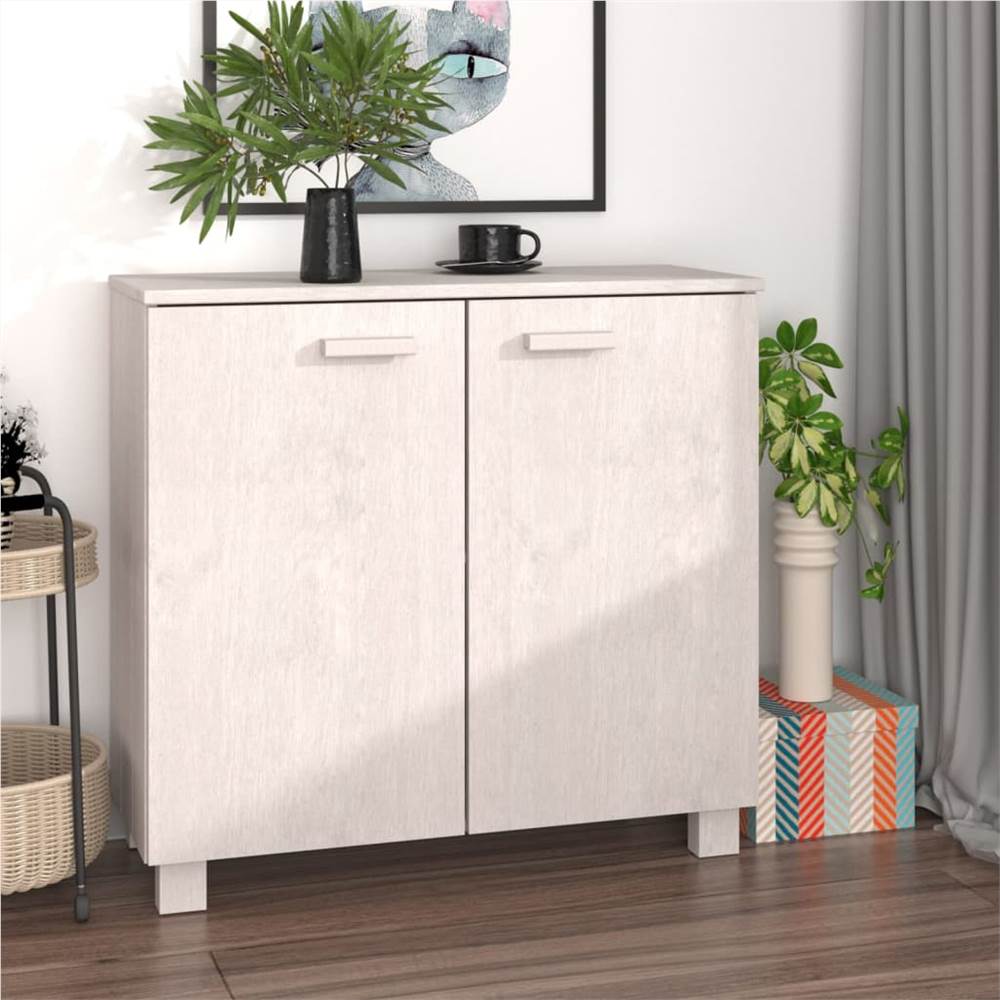 

Sideboard White 85x35x80 cm Solid Wood Pine