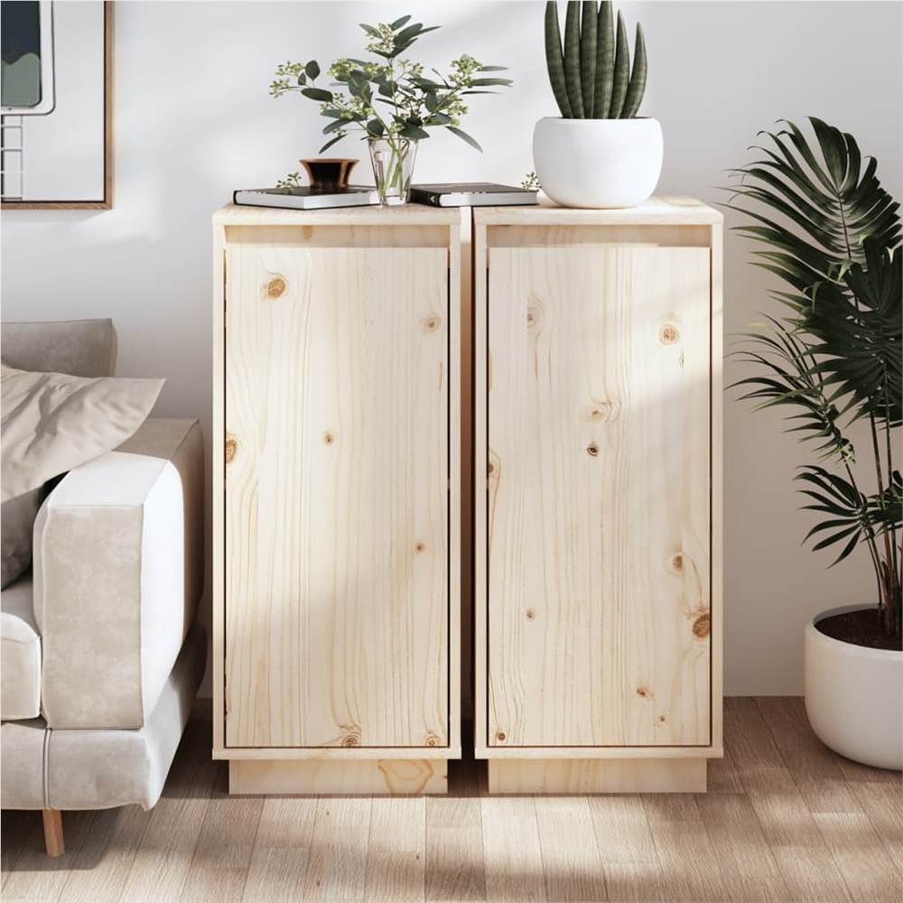 

Sideboards 2 pcs 31.5x34x75 cm Solid Wood Pine