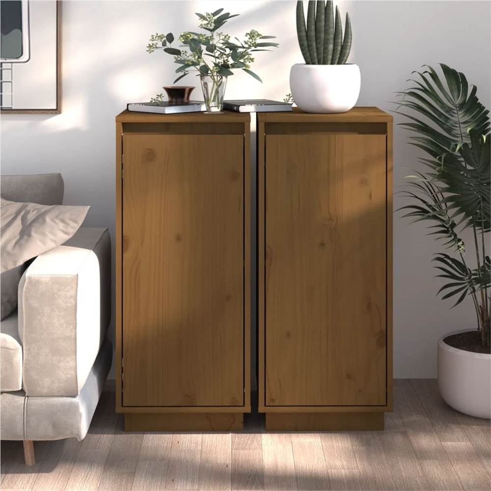 

Sideboards 2 pcs Honey Brown 31.5x34x75 cm Solid Wood Pine