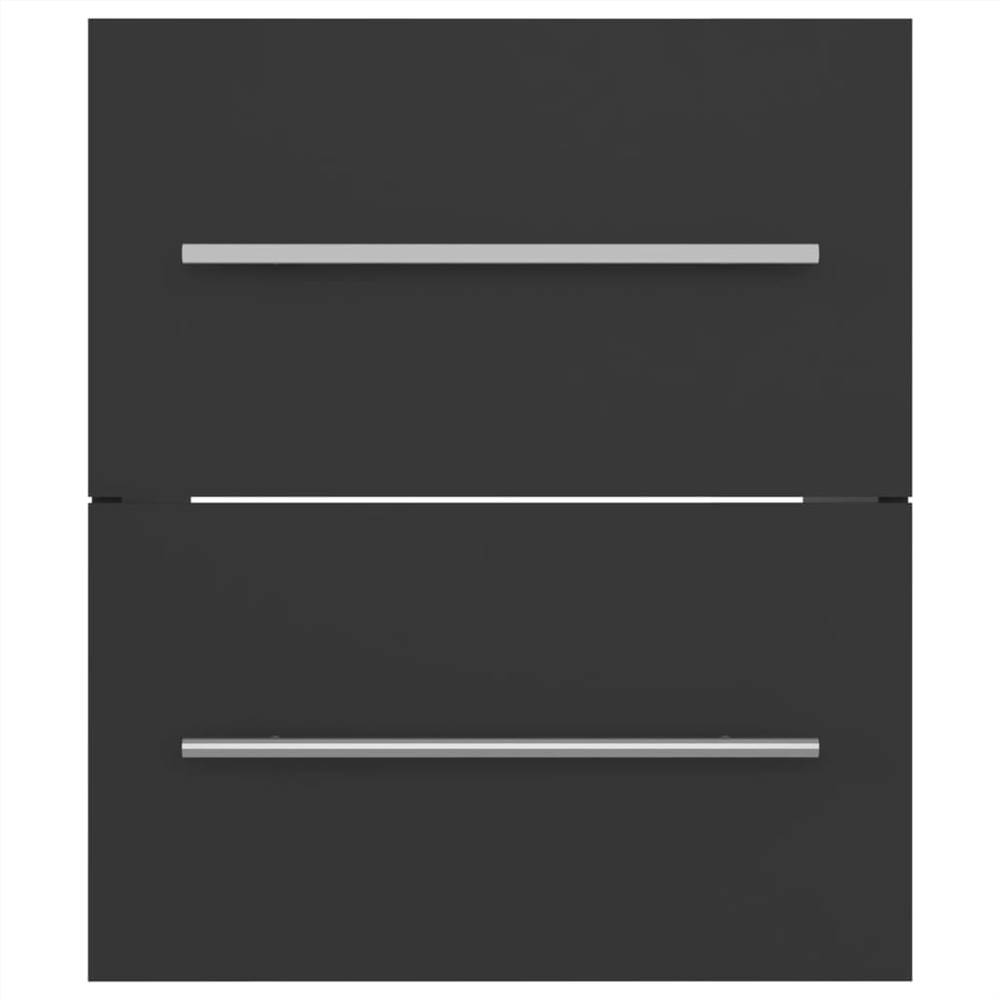 Sink Cabinet with Built-in Basin Grey Chipboard