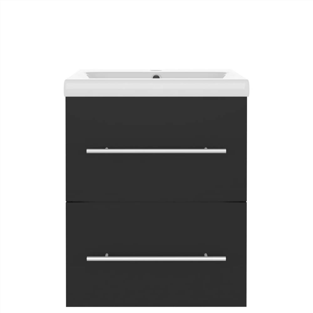 Sink Cabinet with Built-in Basin Grey Chipboard