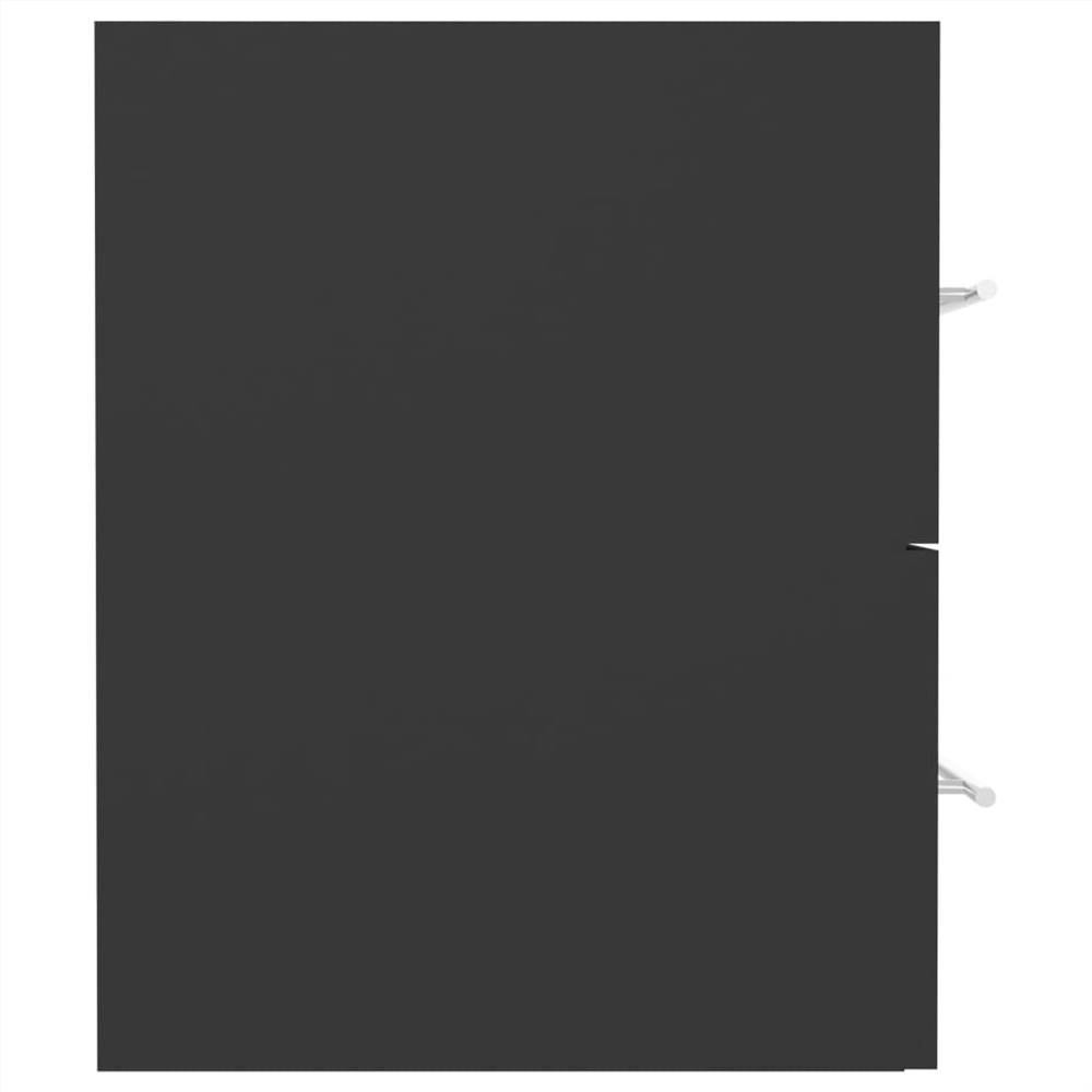 Sink Cabinet with Built-in Basin Grey Chipboard