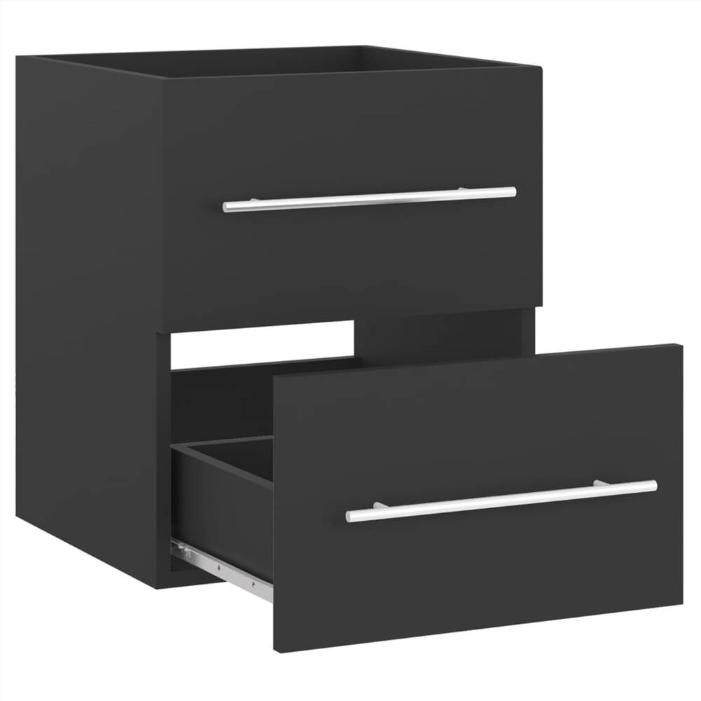 Sink Cabinet with Built-in Basin Grey Chipboard