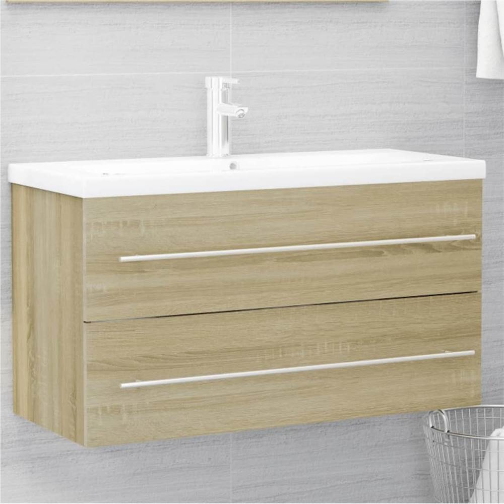 

Sink Cabinet with Built-in Basin Sonoma Oak Chipboard