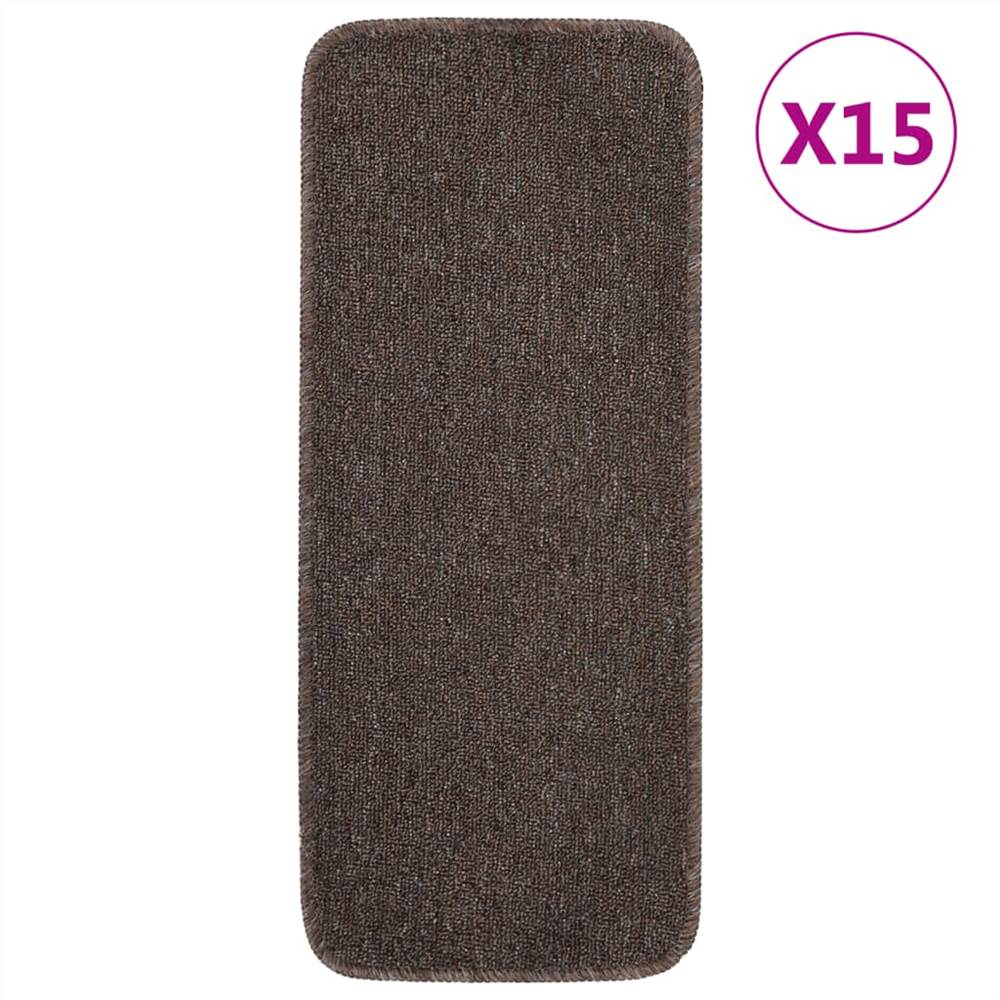 

Stair Mats 15 pcs 60x25 cm Brown Anti Slip