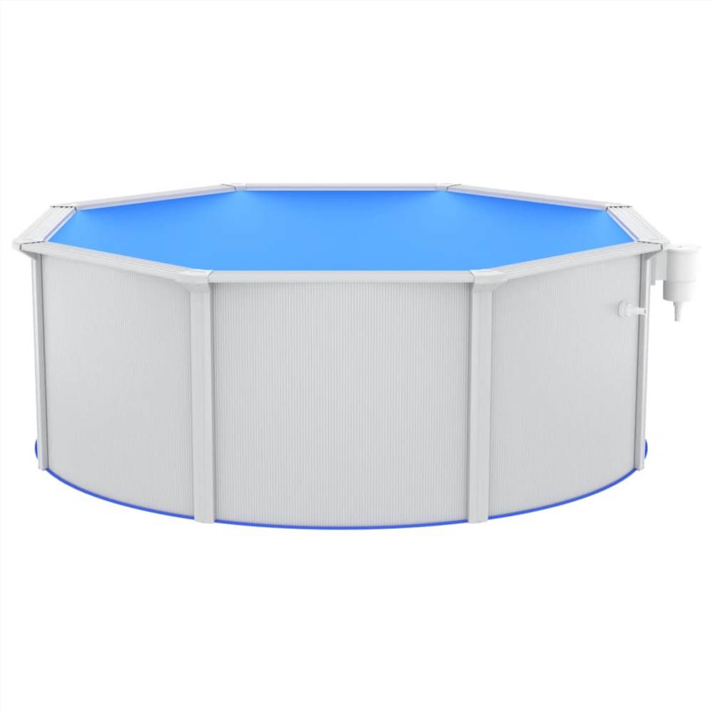 Swimming Pool with Steel Wall 360x120 cm White