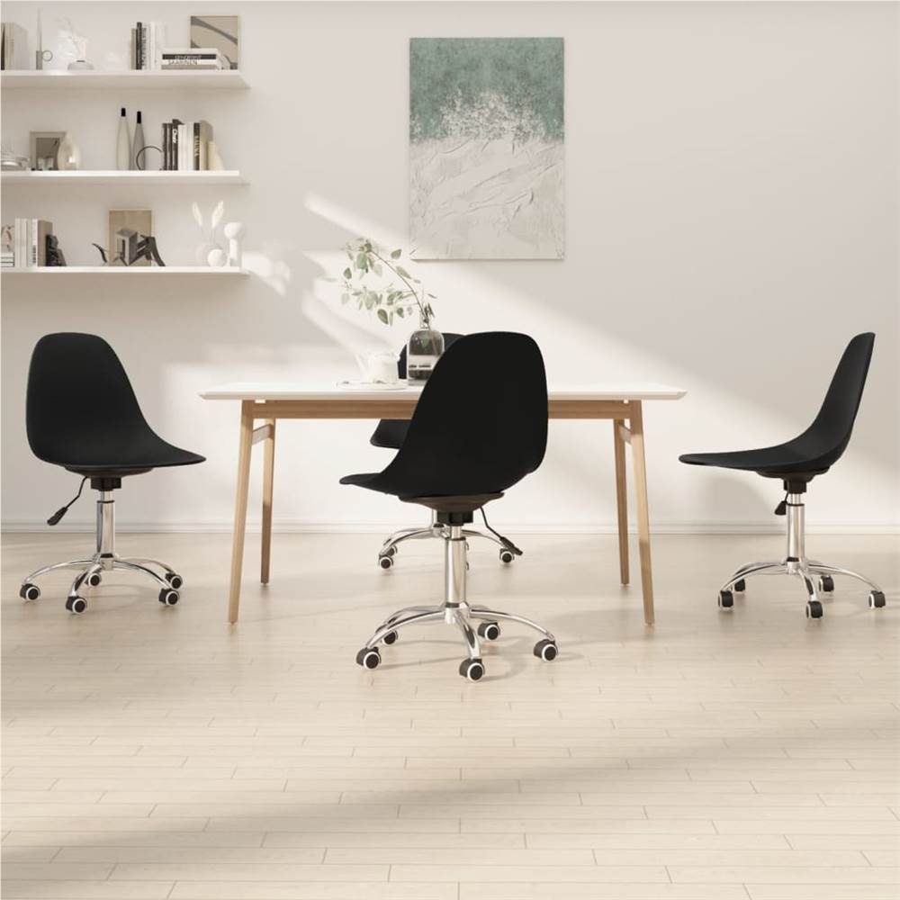 

Swivel Dining Chairs 4 pcs Black PP