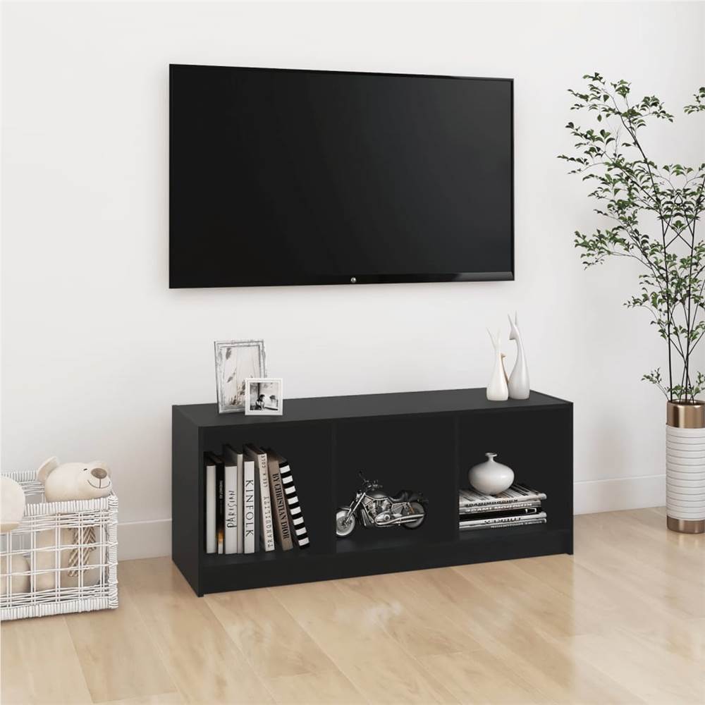 

TV Cabinet Black 104x33x41 cm Solid Pinewood