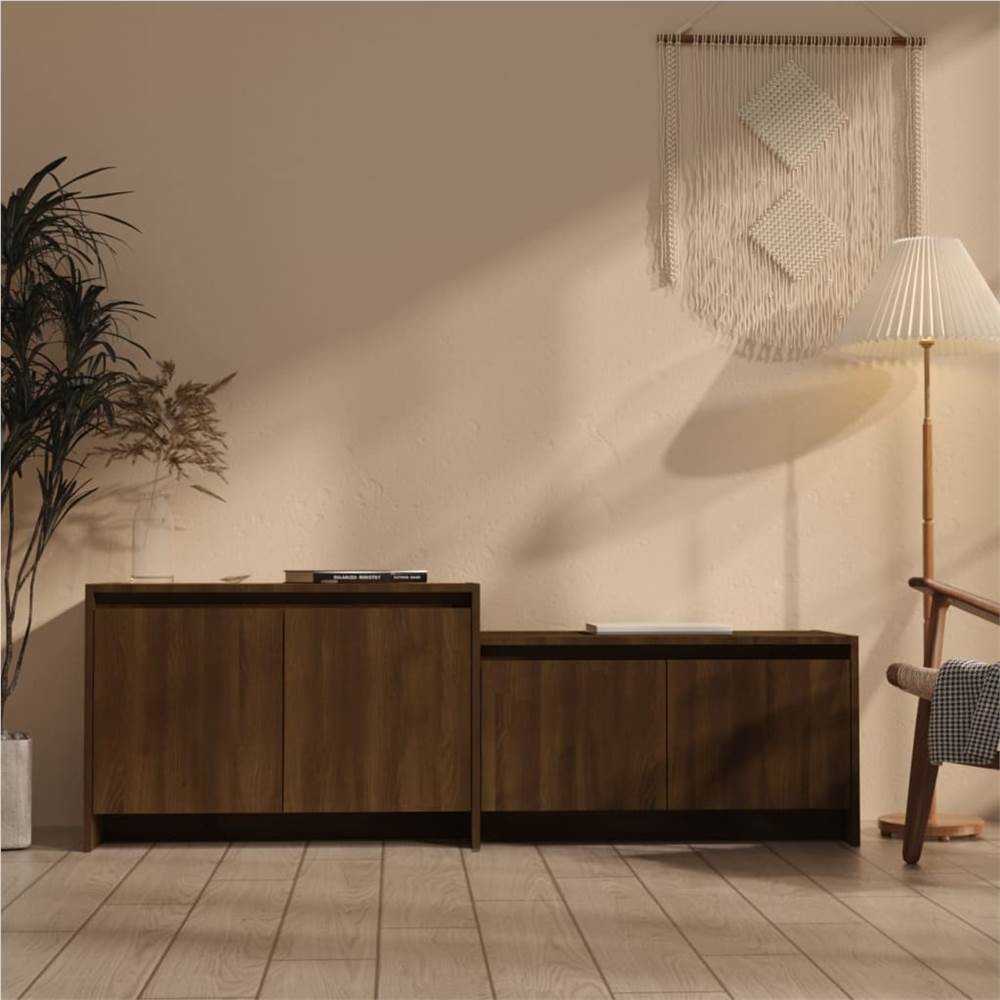 

TV Cabinet Brown Oak 146.5x35x50 cm Chipboard