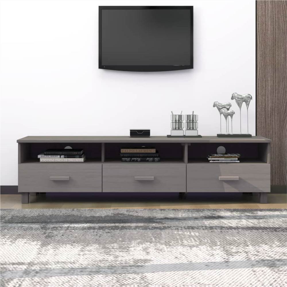 

TV Cabinet Light Grey 158x40x40 cm Solid Wood Pine