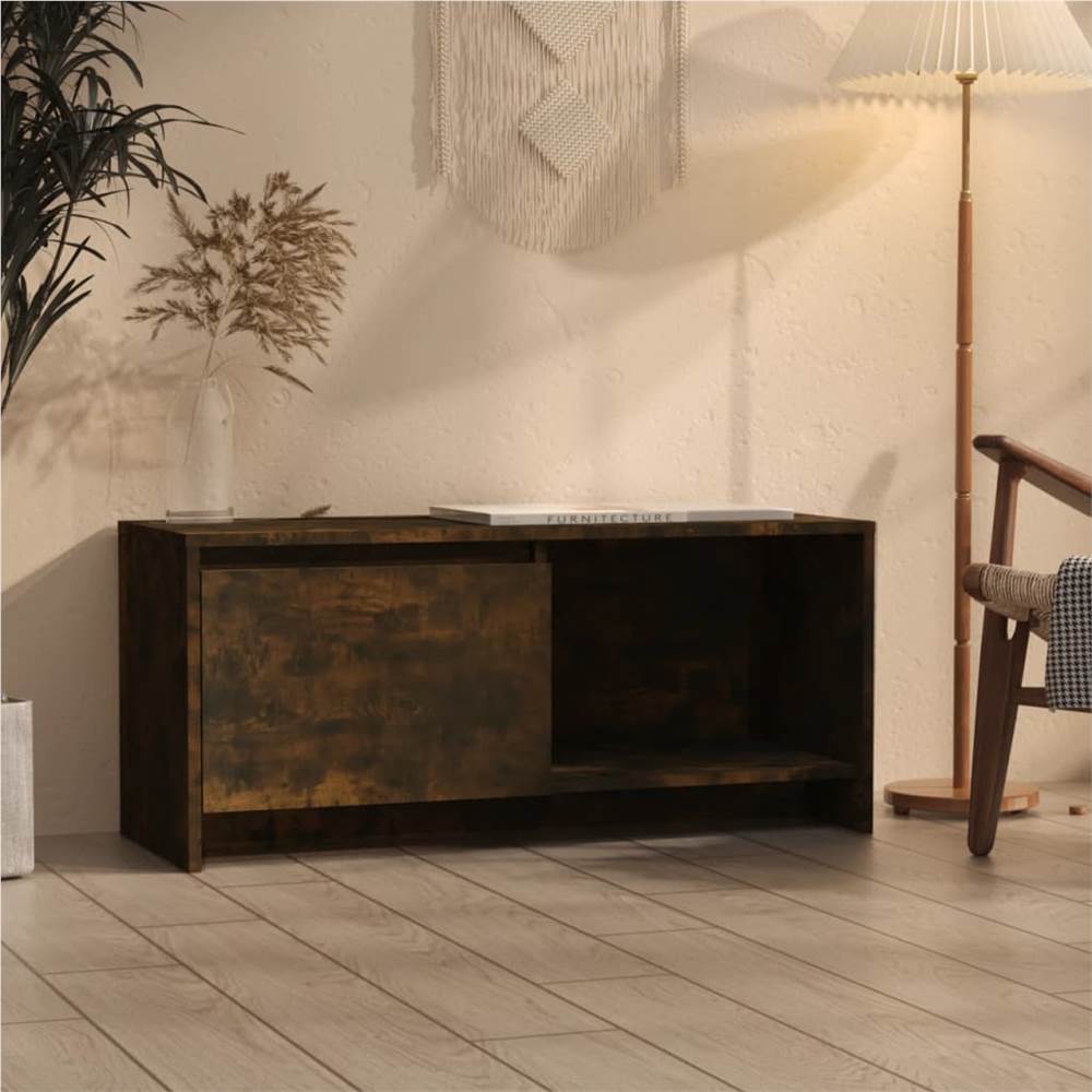 

TV Cabinet Smoked Oak 90x35x40 cm Chipboard