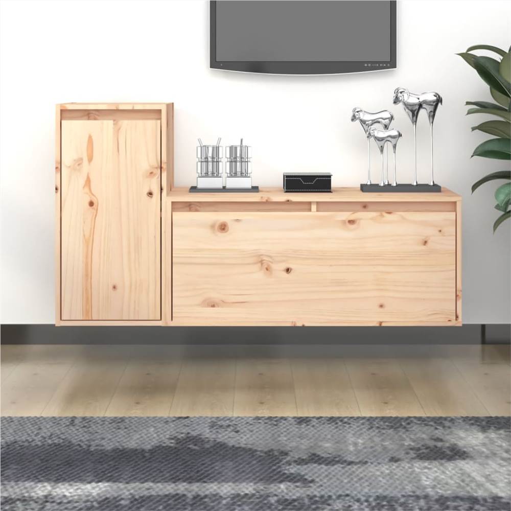 

TV Cabinets 2 pcs Solid Wood Pine