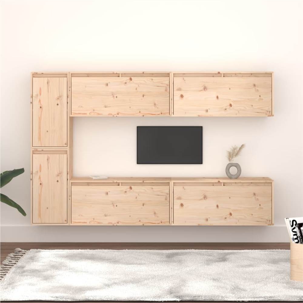 

TV Cabinets 6 pcs Solid Wood Pine
