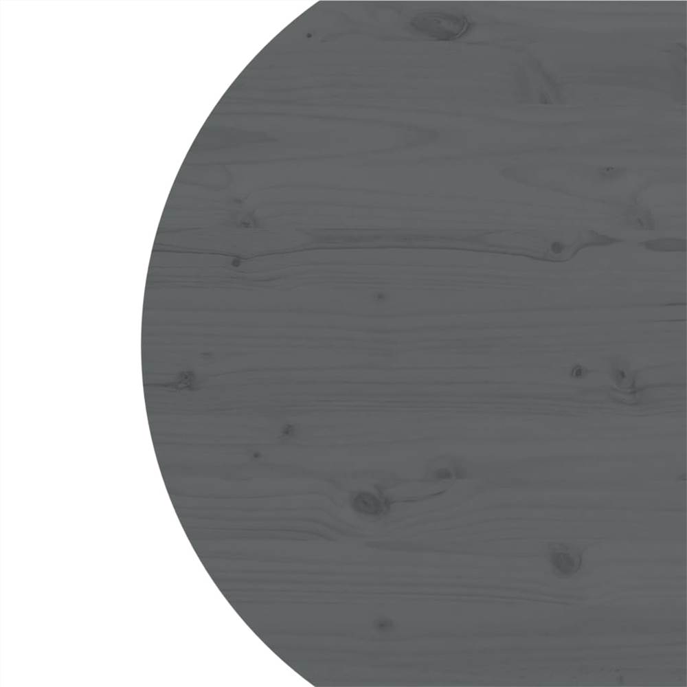 Table Top Grey Ø90x2.5 cm Solid Wood Pine